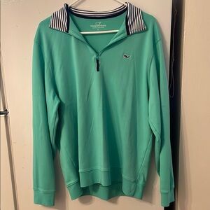 Vineyard Vines Men's Great Bay Jersey 1/4 Zip Pullover Sweater Large Pima Cotton